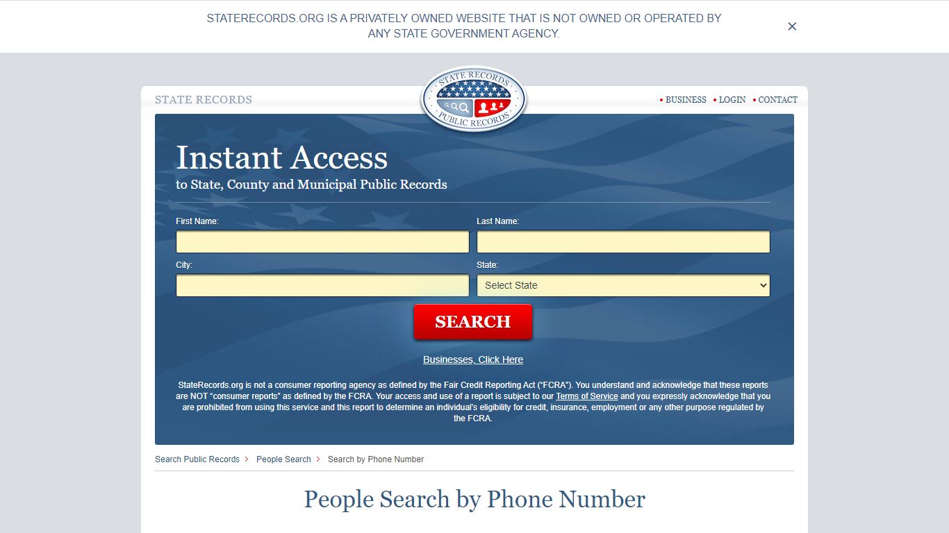 People Search by Phone Number | StateRecords.org